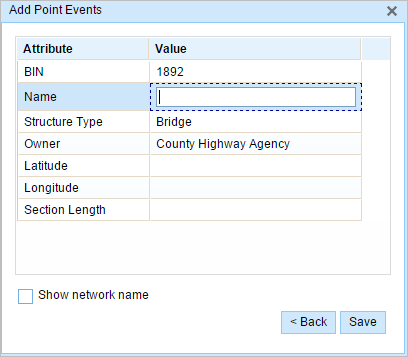 Event attribute table Event attribute table